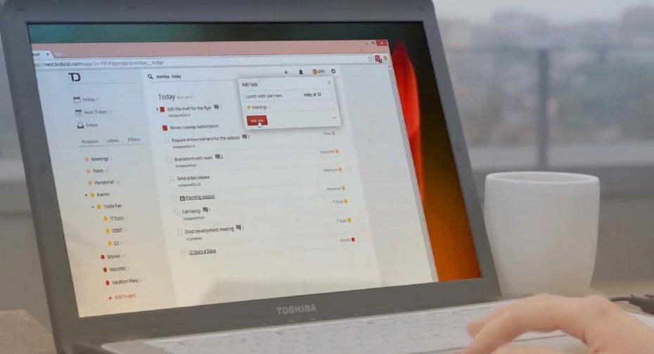 Eine solide Aufgabenverwaltung wie beispielsweise Todoist eignet sich als Tool für fast jede Produktivitätstechnik. (Screenshot: todoist.com)