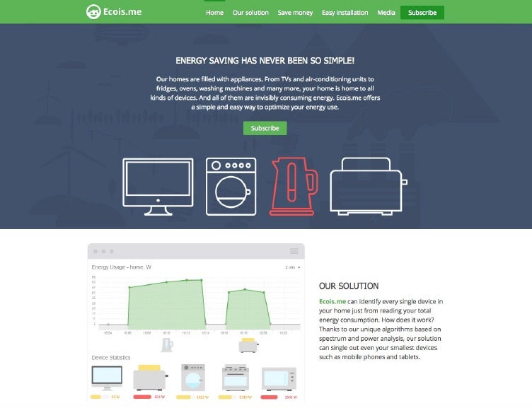 Das Startup EcoisMe hilft Unternehmen und Verbrauchern, Energiekosten zu senken. Es profitiert von der hervorragenden Infrastruktur, die Krakau der ansässigen Technologieszene bietet. (Screenshot: ecois.me)