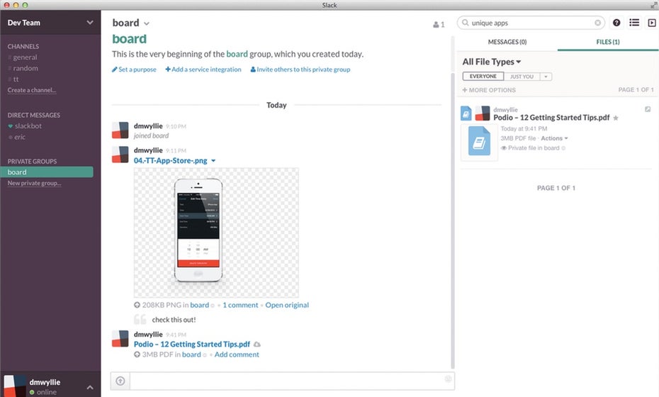 Slack wartet mit einem modernen User-Interface auf, das mit viel Liebe zum Detail umgesetzt ist und mit vielen nützlichen Extras punkten kann. (Screenshot: Slack)