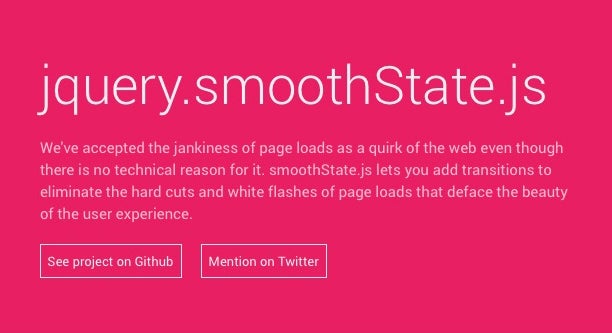 Animationen mit SmoothState.js.