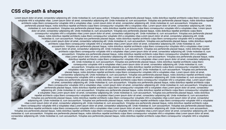 Hier kommt clip-path zum Einsatz, um das Bild mit einer Dreickform zu beschneiden. Zur Verdeutlichung wurde das komplette Bild noch einmal halbtransparent dahinter gelegt. Durch shape-outside orientiert sich der Text an der dreieckigen Bildkante. (Screenshot: t3n.me/clip-path-beispiel1 )