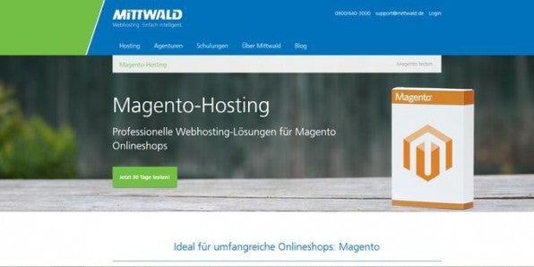 Mittwald bietet für sein Magento-Hosting interessante Zusatzleistungen wie etwa eine für den deutschen Markt vorkonfigurierte Version und Expertenschulungen. Mittwald bietet für sein Magento-Hosting interessante Zusatzleistungen wie etwa eine für den deutschen Markt vorkonfigurierte Version und Expertenschulungen.