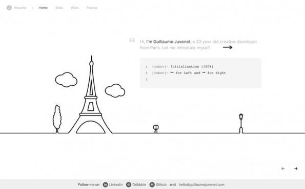 Hand-Drawing-Design setzt vor allem auf Verspieltheit und Originalität, wie etwa das Online-Portfolio des französischen Webdesigners Guillaume Juvenet. Hand-Drawing-Design setzt vor allem auf Verspieltheit und Originalität, wie etwa das Online-Portfolio des französischen Webdesigners Guillaume Juvenet.