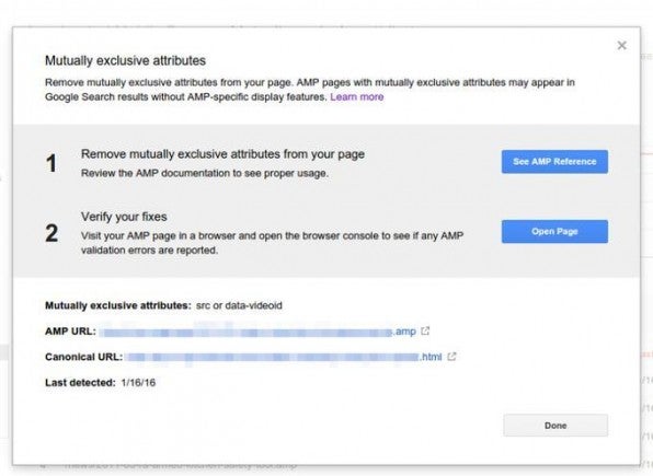Unnötige Fehler vermeiden: Als Hilfe für Publisher hat Google in seiner Search Console einen Fehlerbericht für AMP-Seiten angehängt. Laut Google gibt der Bericht einen Überblick über die AMP-Kompatibilität der eigenen Seite und weist dann auf typische Fehlertypen und URLs hin. Unnötige Fehler vermeiden: Als Hilfe für Publisher hat Google in seiner Search Console einen Fehlerbericht für AMP-Seiten angehängt. Laut Google gibt der Bericht einen Überblick über die AMP-Kompatibilität der eigenen Seite und weist dann auf typische Fehlertypen und URLs hin.