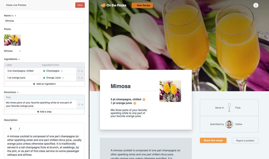 Bei Craft CMS können Änderungen an Seiteninhalten vor der Veröffentlichung in Echtzeit angesehen und mit anderen geteilt werden. (Screenshot: Craft CMS)