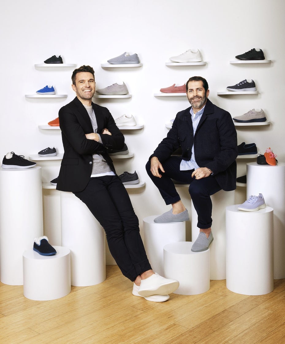 Die Gründer von Allbirds, Tim Brown und Joey ­ Zwillinger, ­haben ihr Startup mit den ­ nachhaltigen Sneakern zur Milliarden­bewertung geführt.(Foto: Allbirds)