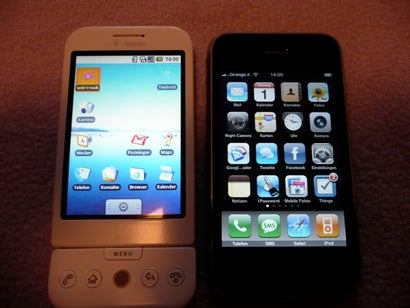 T-Mobile G1 neben dem iPhone 3G. (Foto: t3n.de)