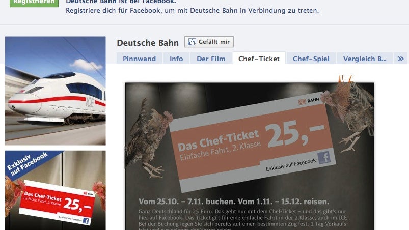 Social Media: Heftige Kritik an Facebook-Aktion „Chefticket“ der Deutschen Bahn