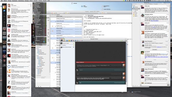 Jegliche Kommunikation gebündelt: Twitter, Mail, Gabble und alle erdenklichen IM-Dienste nebst Skype