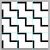 Das Muster wird in neun Quadrate eingeteilt.