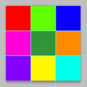 Neun verschiedenfarbige Quadrate