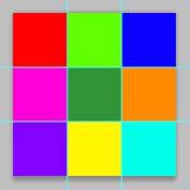 Neun verschiedenfarbige Quadrate