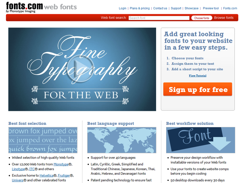 Webfontdienst: Fonts.com