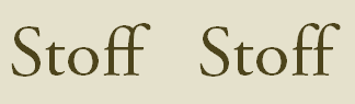 Typografie: Text mit Ligatur (links) und ohne Ligatur (rechts)
