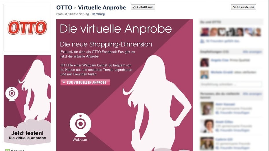F-Commerce: Otto startet Facebook-Shop mit virtueller Anprobe