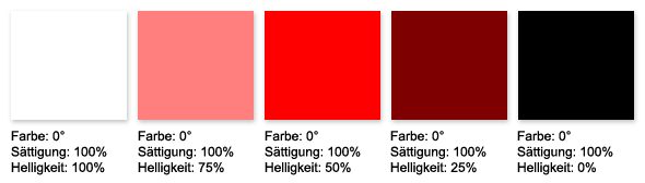 CSS3: Helligkeit im HSL-Farbraum