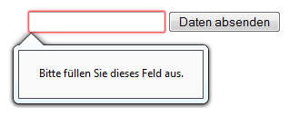 HTML5-Eingabefeld mit Tooltip zu fehlender Eingabe