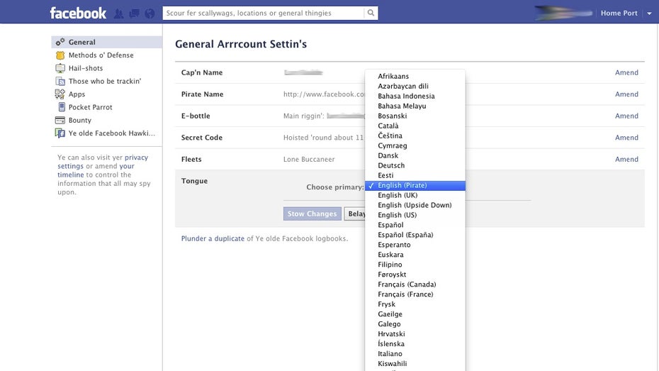 facebook-easteregg spracheinstellungen