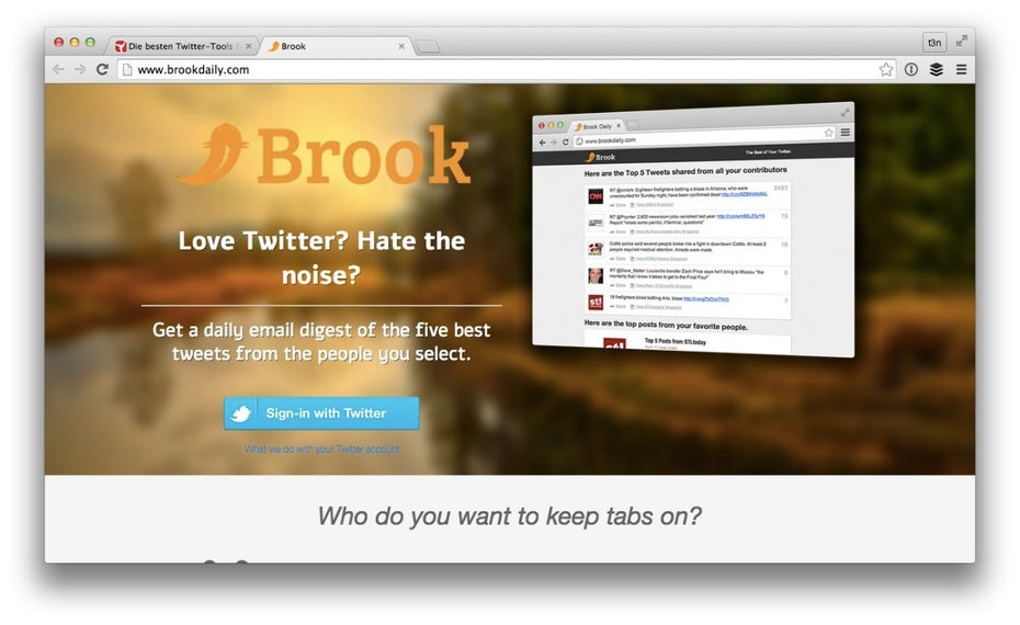 Brook verschafft dir einen Überblick. (Screenshot: brookdaily.com)