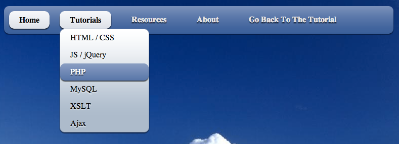 Script-Tutorials CSS3 Dropdown-Menue