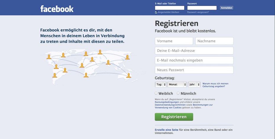 Facebook Flat Design Screenshot