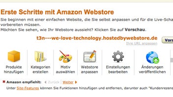 Amazon Webstore: Begrüßungsbildschirm in der Seller-Central