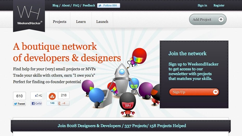 WeekendHacker richtet sich an Webdesigner und -Entwickler, ist aber keine klassische Jobplattform.