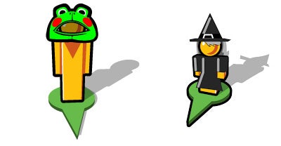 Zu Halloween gab es auch schon einmal ein Kostüm. Der Frosch beispielsweise basiert auf eines, welches Germicks Mutter ihm einmal bastelte.