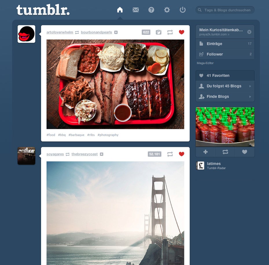 Screenshot: Tumblr