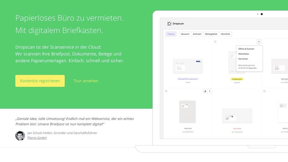 Schluss mit Papierkram: Dropscan ebnet den Weg zum papierlosen Büro