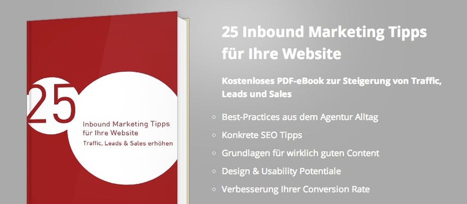 Inbound Marketing steht im Fokus dieses E-Books. (Screenshot: ranking-check.de)