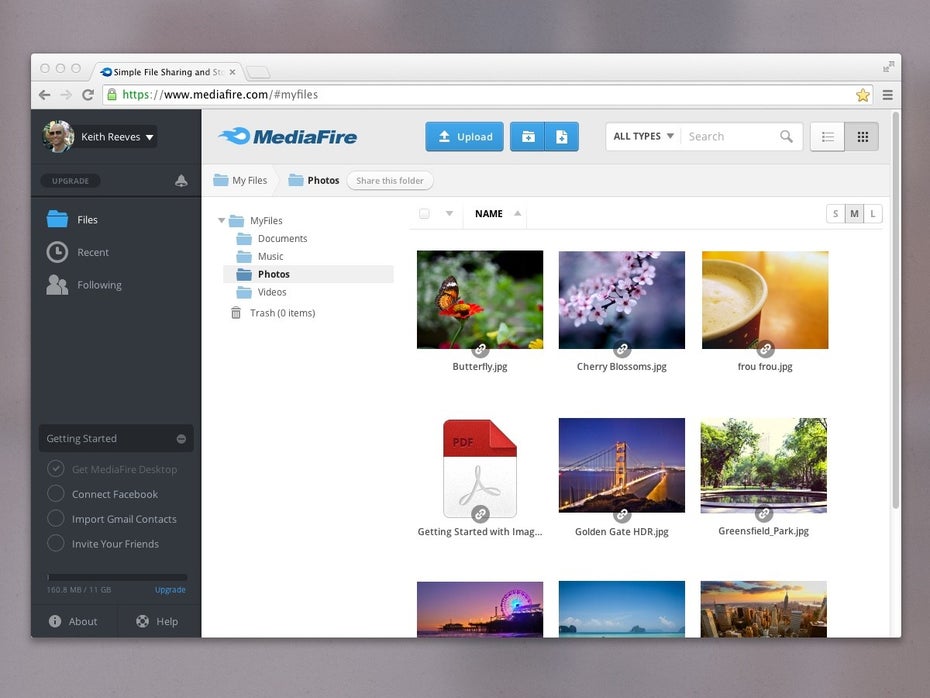 MediaFire ist bislang als Web-Version, für Mac OS, iOS und Android verfügbar. (Screenshot: MediaFire)