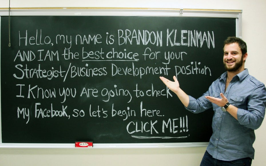 Brandon Kleinman weiß, dass Personaler auf Facebook nach Informationen suchen. (Foto: Brandon Kleinman-Facebook)