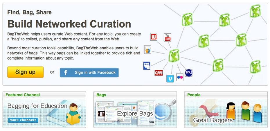 BagTheWeb ist einer dieser Bookmarking-Dienste, mit denen sich gesammelte Inhalte auch kuratieren lassen. (Screenshot: BagTheWeb)