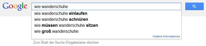 Google liefert viele gute Fragen