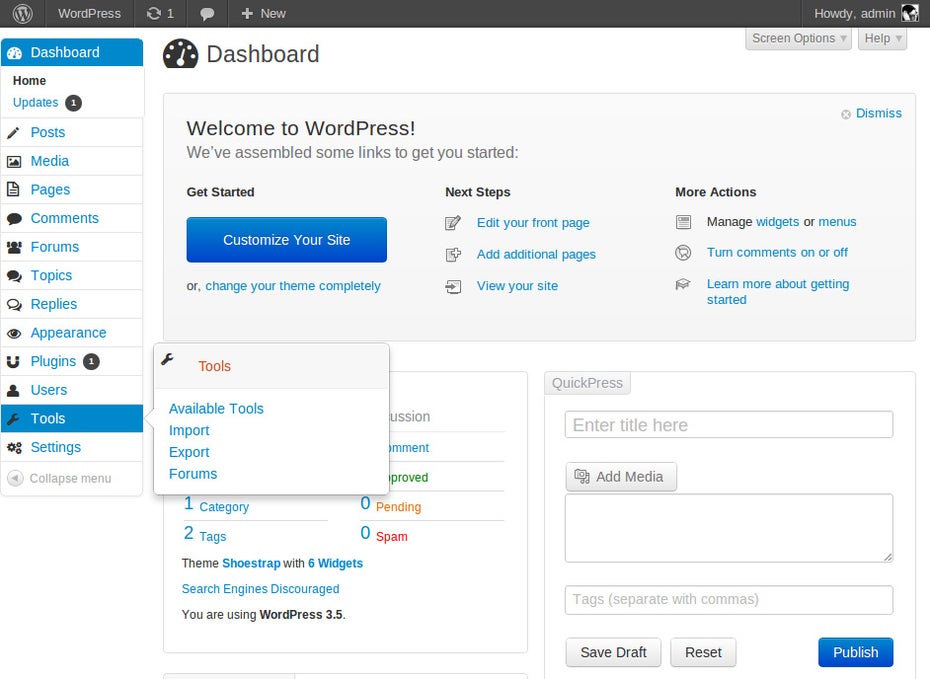 Bootstrap Admin integriert Twitters Bootstrap-Framework in die Admin-Oberfläche.