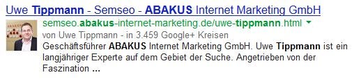 Authorship-Markup mit Firmenlogo.