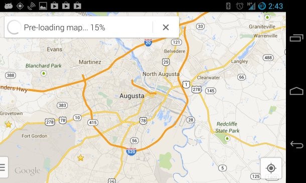 Google Maps: Nach Eingabe des Befehls werden die Kartendaten gespeichert. (Bild: Antuan Goodwin/CNET)
