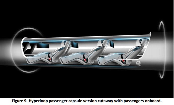 Hyperloop: Die Passagiere sollen in solchen Kapseln sitzen. (Bild: SpaceX)