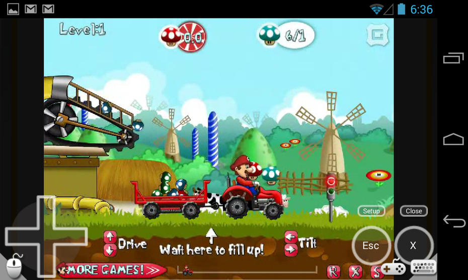 Eines der Features von Puffin ist ein virtuelles Gamepad für Browser-Spiele. Screenshot: Play Store