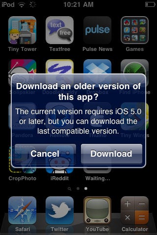 App-Store ist nett zu älteren iOS-Versionen. (Screenshot: Reddit/imgur)