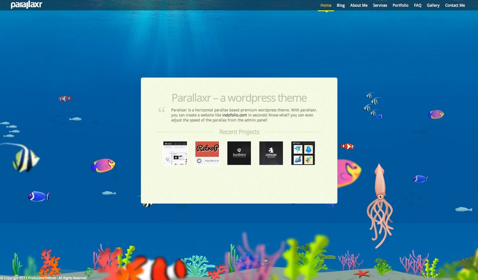 Parallax Theme: Paralaxxr