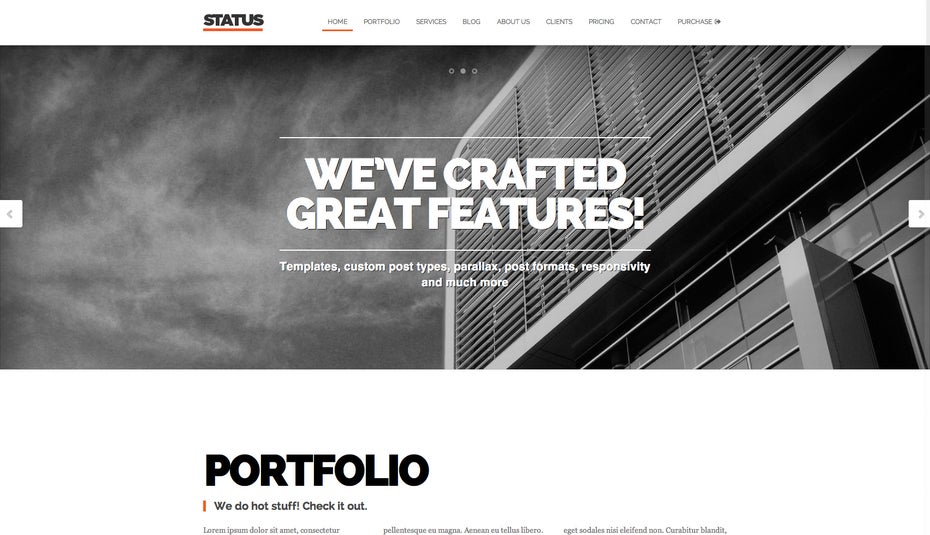 Parallax Theme: Status