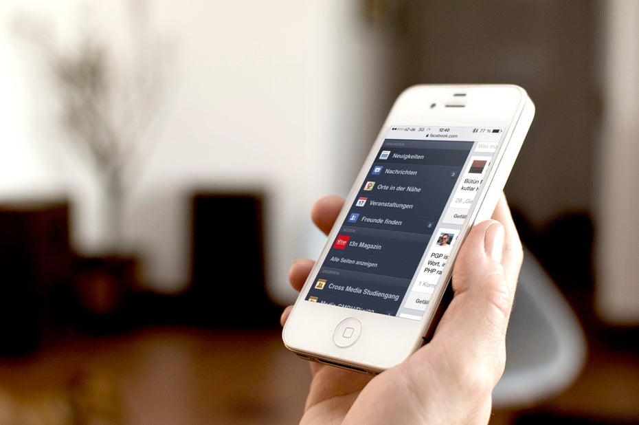 Facebook verwendet das Off-Canvas-Pattern. (Bild: placeit.net)