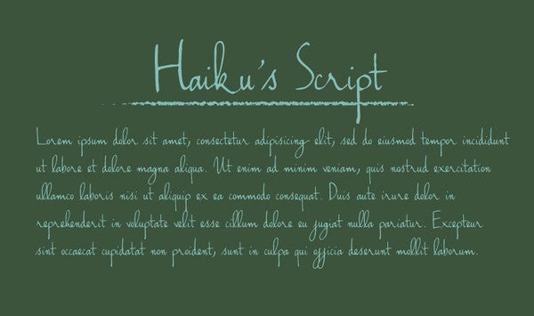 haikus-script-handschrift-font