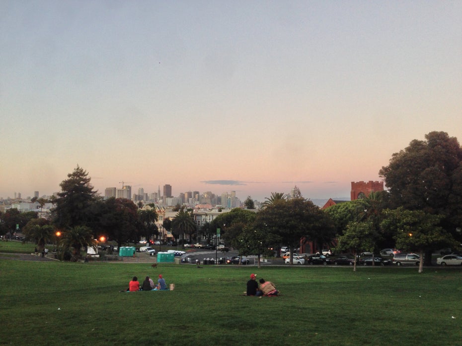 Blick vom Mission Dolores Park über San Francisco: Hier sind die Leute gegenüber Technik deutlich aufgeschlossener.