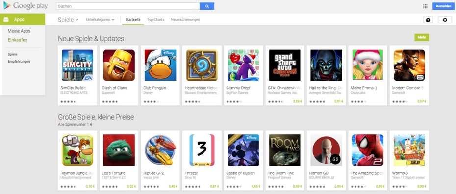 Im Play-Store gibt es unzählige Android-Games. Wir helfen euch, den Überblick zu behalten. (Screenshot: Google-Play-Store)