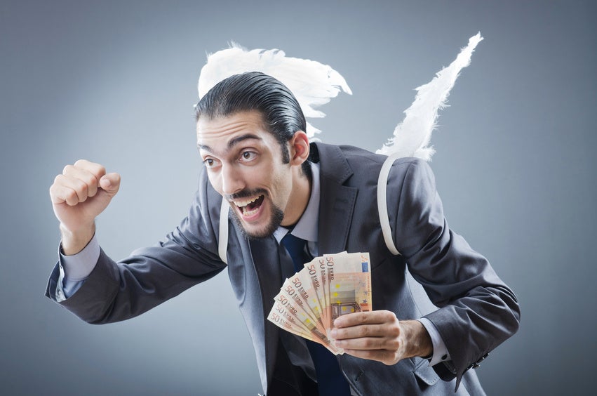 Business angel with money