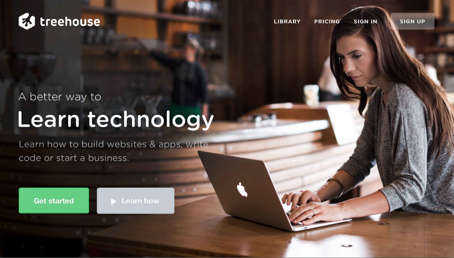Screenshot: Treehouse Webseite