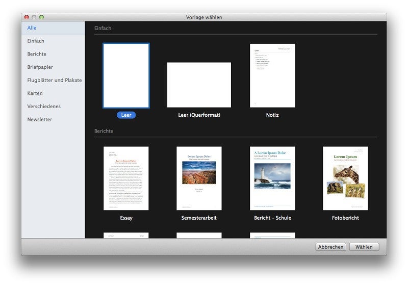 iWork: Nutzer vermissen Funtkionen in der neuen Versioen. (Screenshot: Pages)